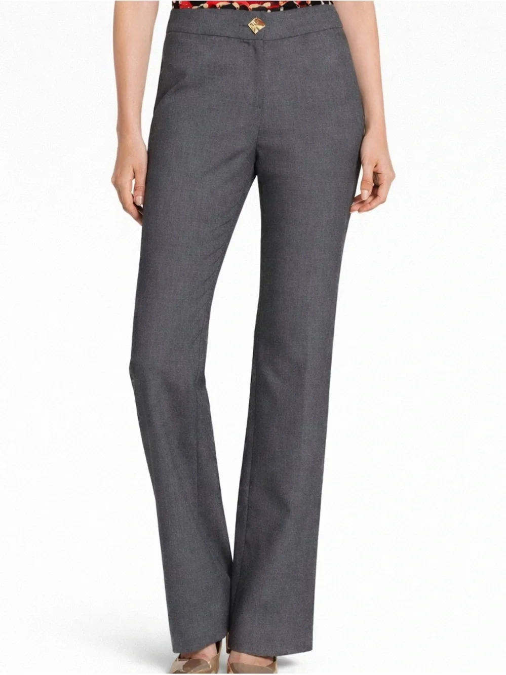 KATE SPADE New York Ali Flared Trousers Gray Wool Blend Pant Size 4 Women’s
